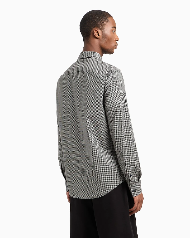 Slim fit shirt stretch cotton poplin