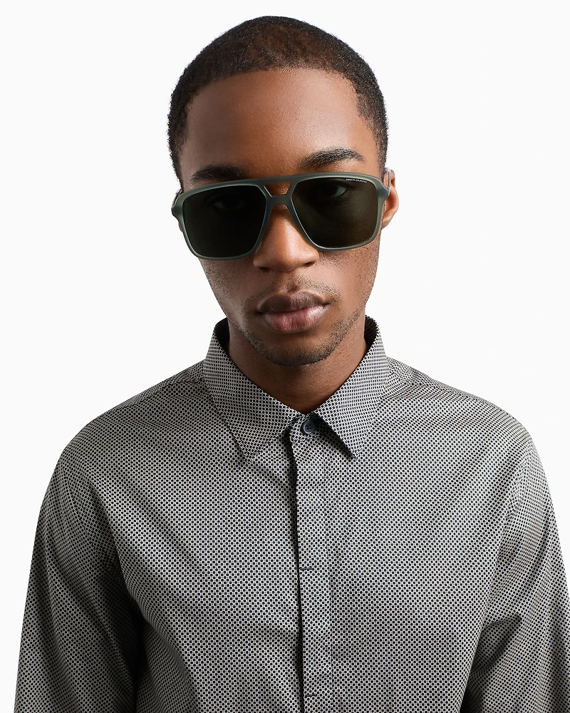 Slim fit shirt stretch cotton poplin