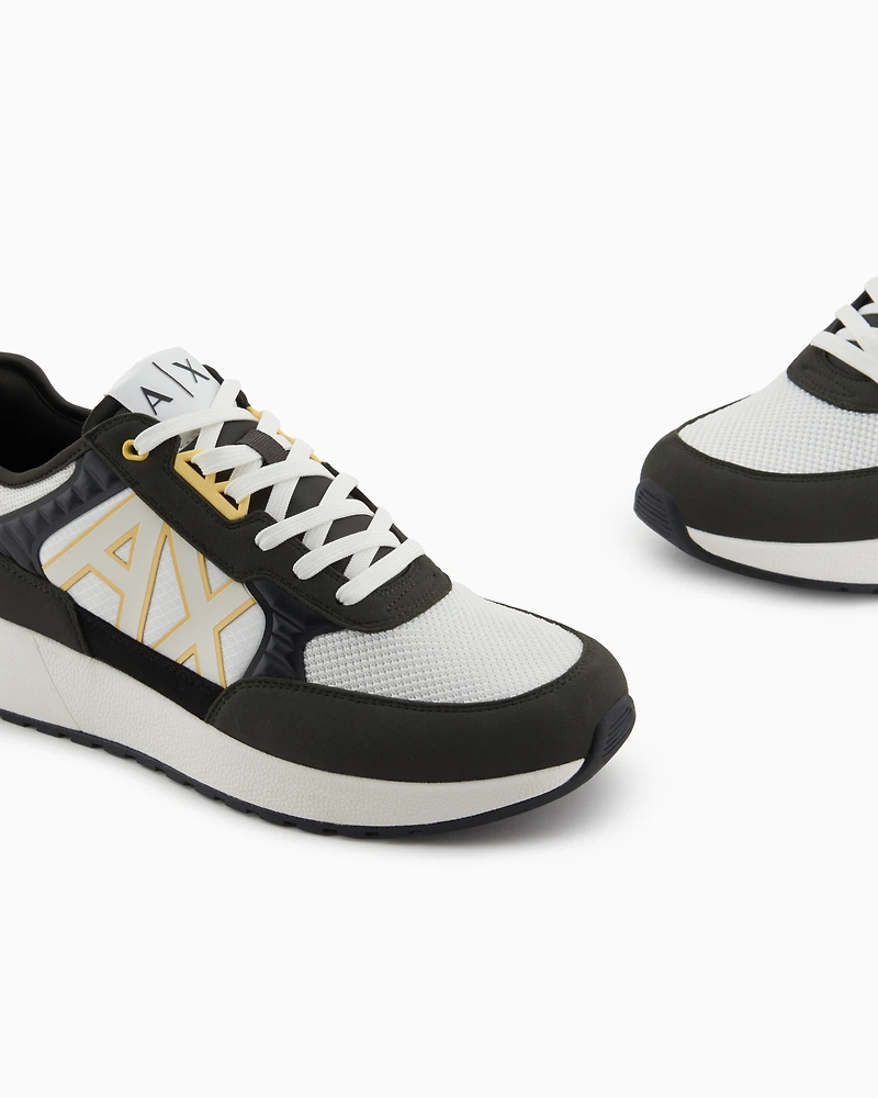 Sneakers with high sole and logo
