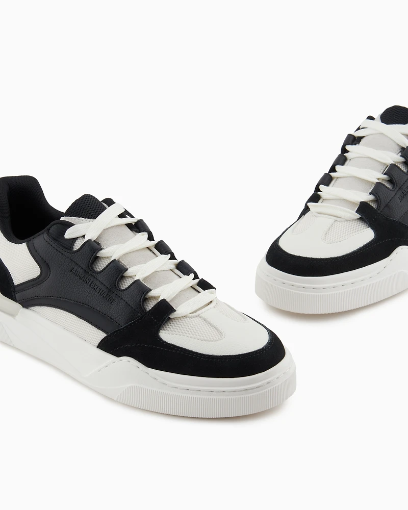 Oversized sneakers with contrasting inserts