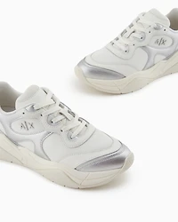 Sneakers with metallic inserts