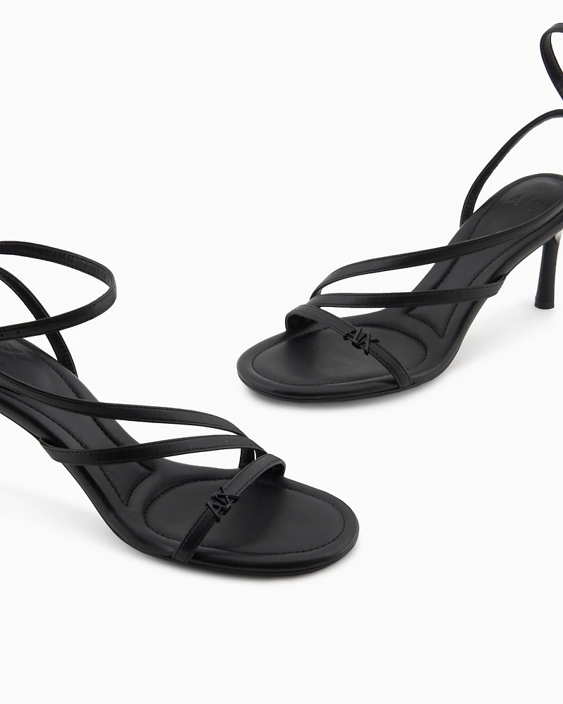 Heeled sandals with straps