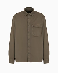 Loose-fit cotton twill shirt with pockets