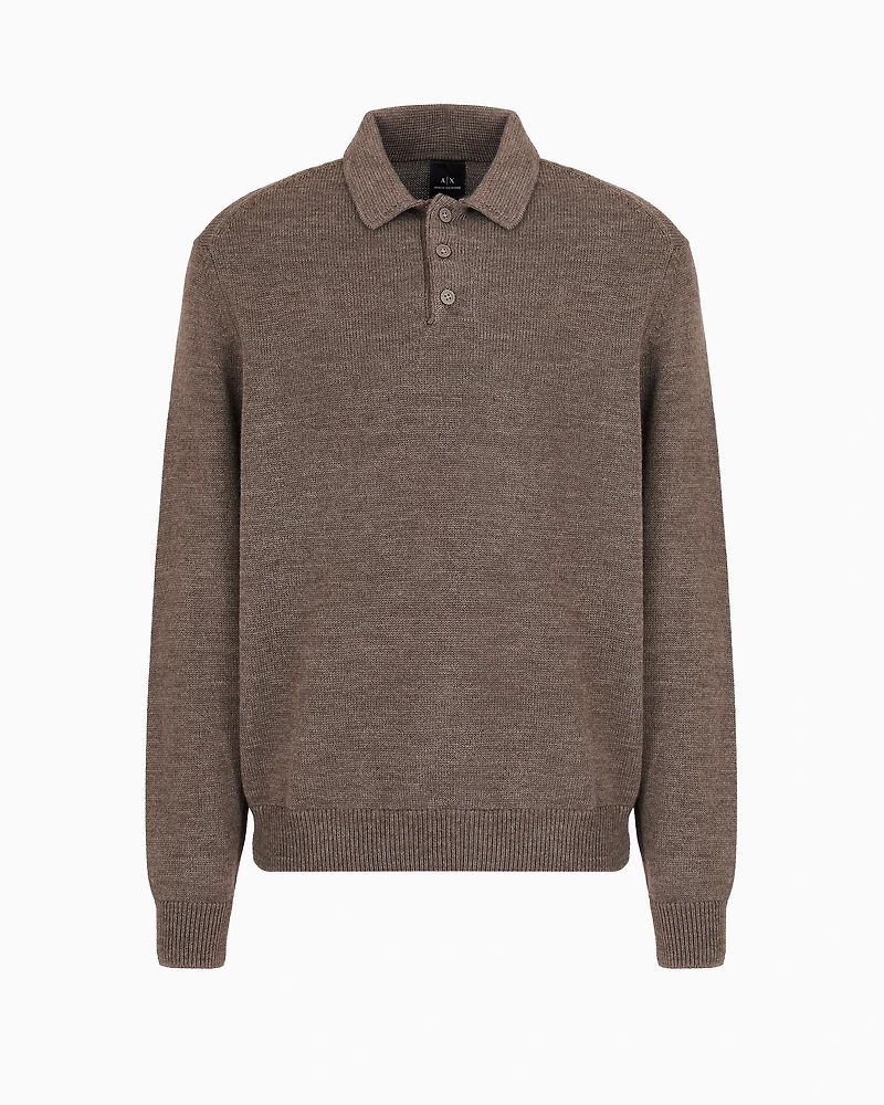 Collared Wool Blend Sweater