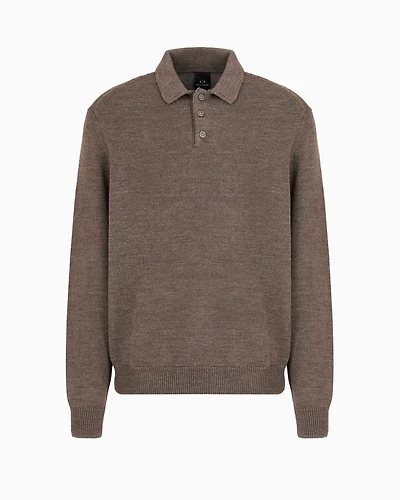 Collared Wool Blend Sweater