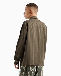 Loose-fit cotton twill shirt with pockets