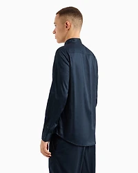 Regular fit satin cotton shirt with piping