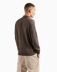 Collared Wool Blend Sweater