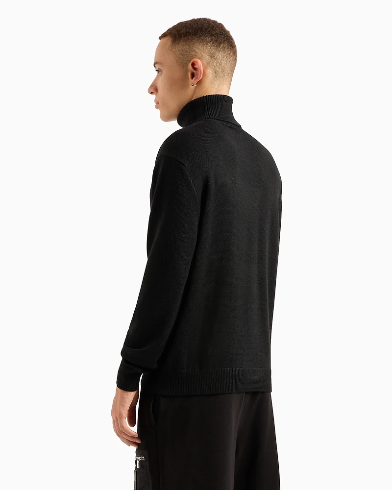 Wool Blend Turtleneck Sweater