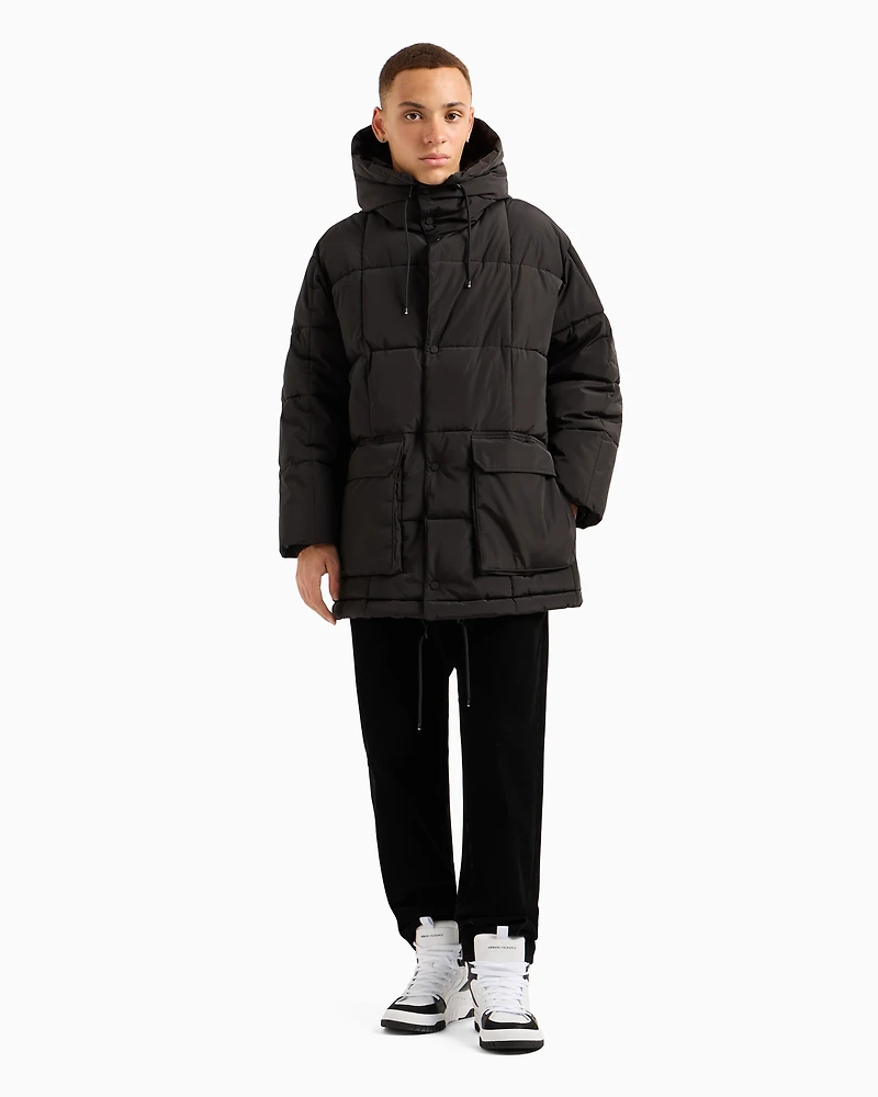 Padded jacket with hood ASV fabric