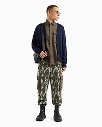 Loose-fit cotton twill shirt with pockets