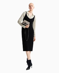 Knitted pencil longuette dress
