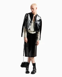 Crepe blouse with pleats on the back
