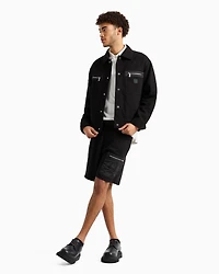 Boxy fit cotton jacket with pockets