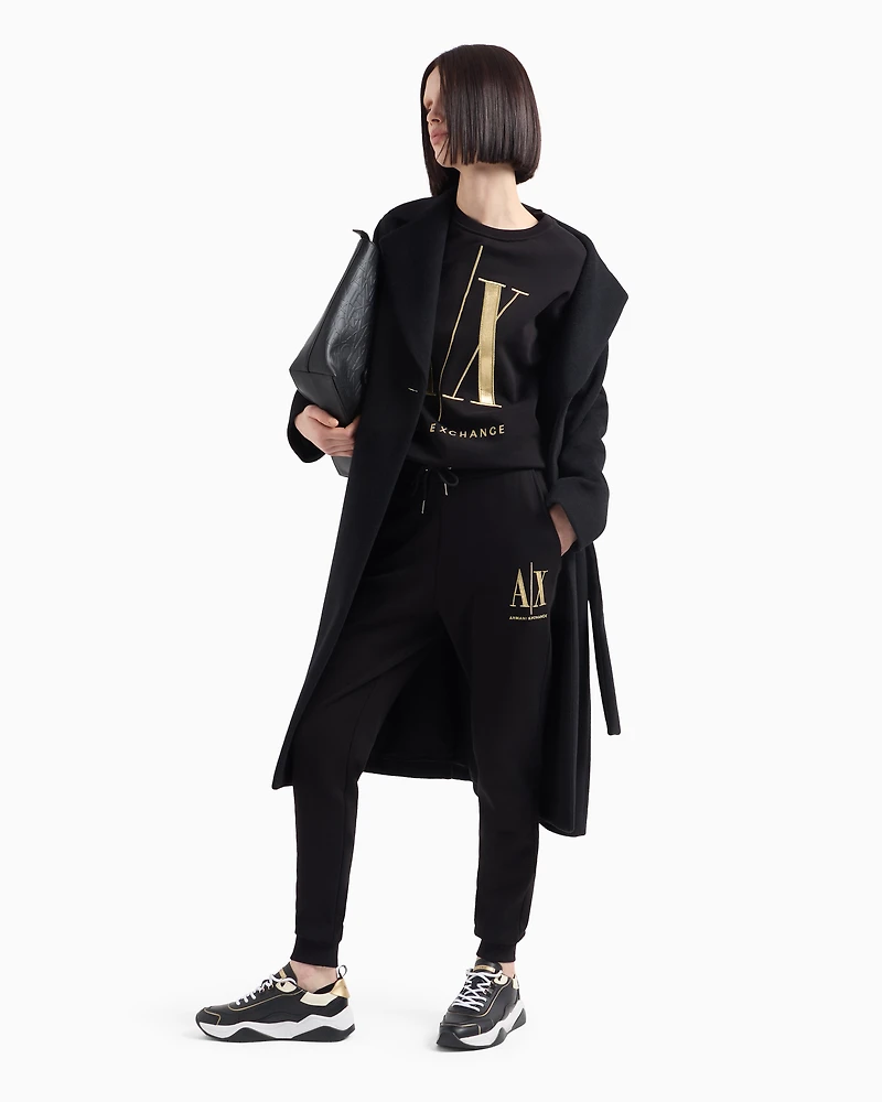 Soft yarn jogger pants with logo