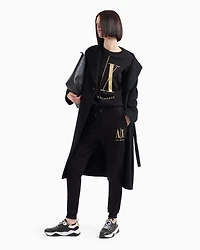 Soft yarn jogger pants with logo