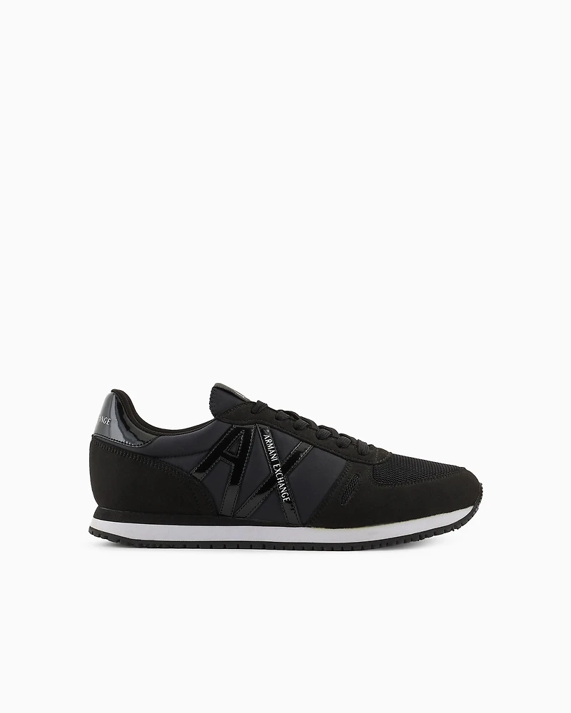 Sneakers with micro-suede, mesh and nylon details