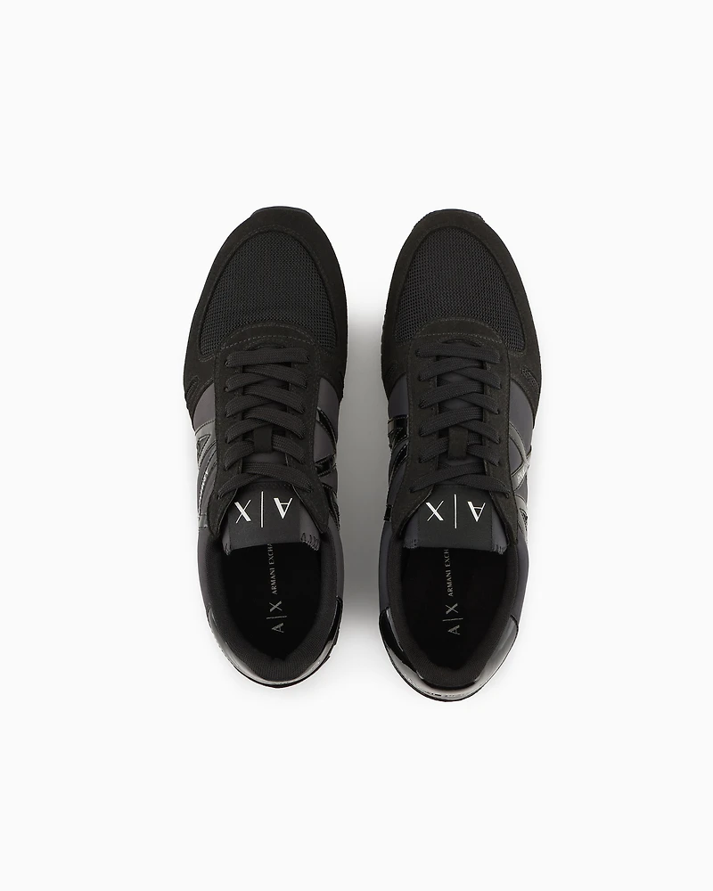 Sneakers with micro-suede, mesh and nylon details
