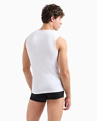 Cotton jersey tank top with logo