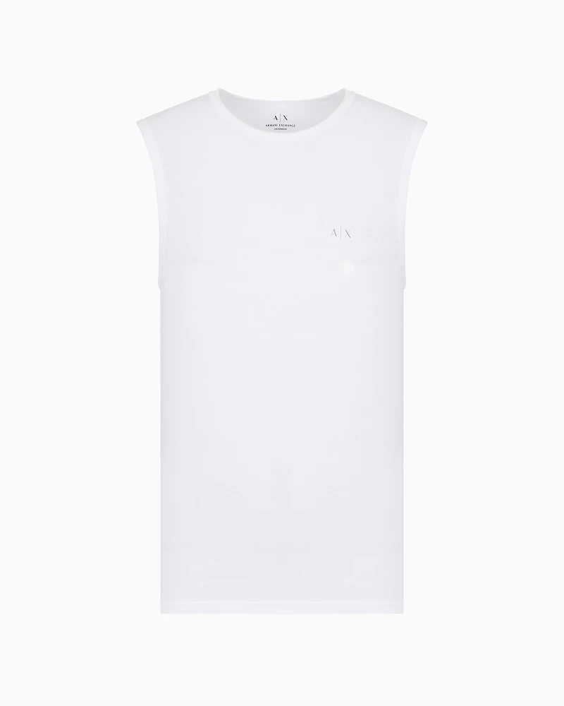 Cotton jersey tank top with logo