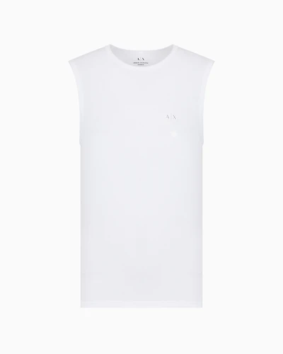 Cotton jersey tank top with logo