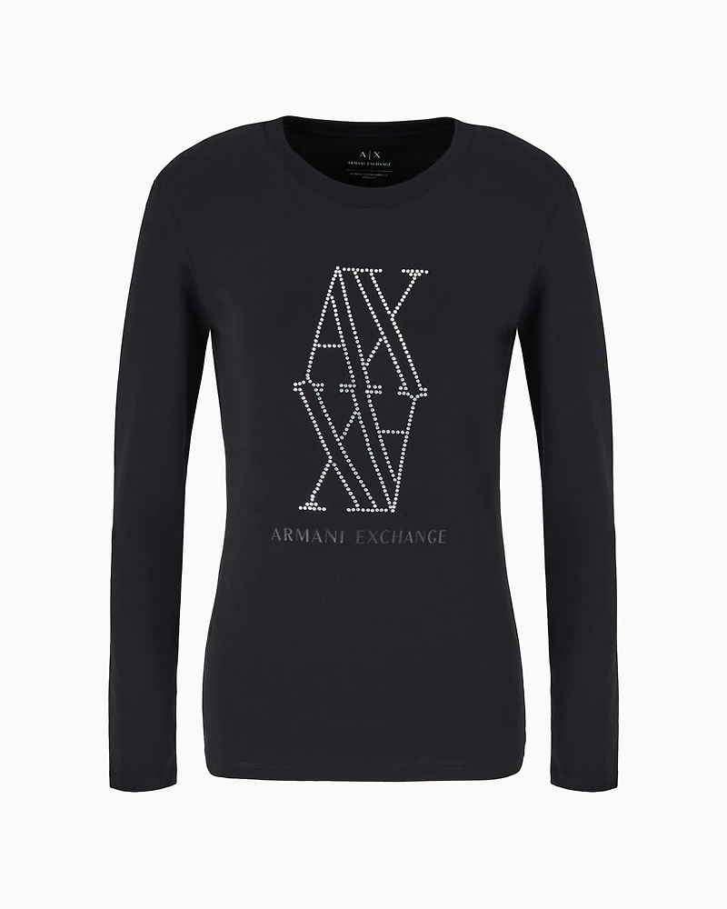 ASV Studded Monogram Long Sleeve Regular Fit T-Shirt