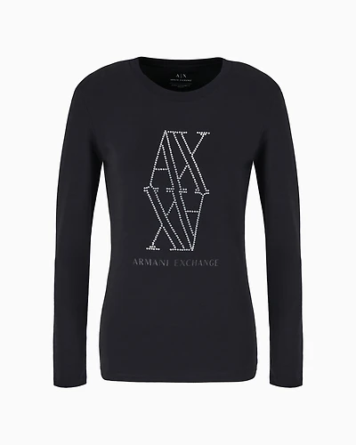ASV Studded Monogram Long Sleeve Regular Fit T-Shirt