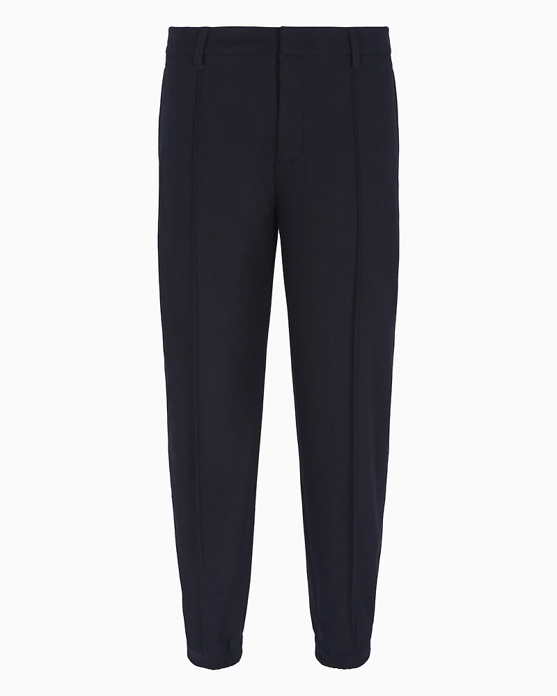 Wool Blend Pleated Trousers