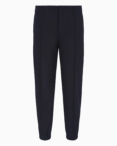 Wool Blend Pleated Trousers