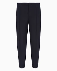 Wool Blend Pleated Trousers
