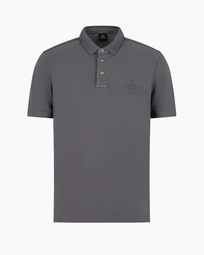 Regular fit short sleeve polo with cotton logo