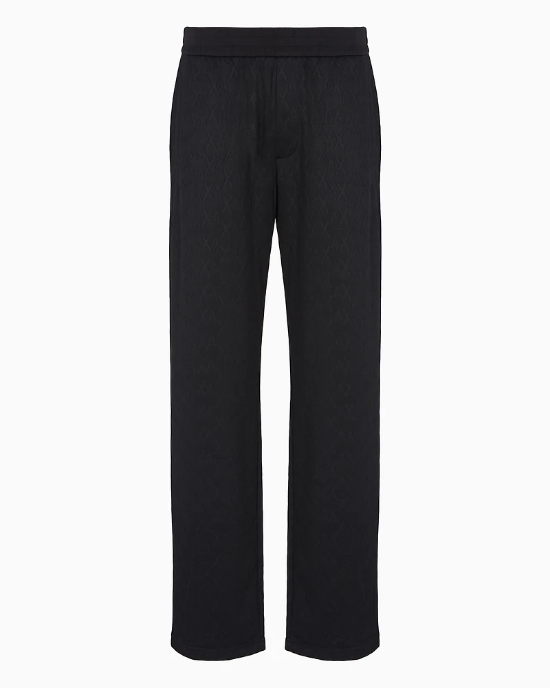 Cotton Blend Satin Pleated Trousers