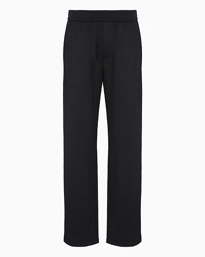 Cotton Blend Satin Pleated Trousers