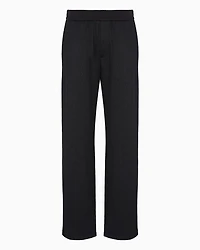 Cotton Blend Satin Pleated Trousers