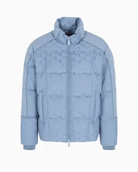 Full zip jacket fabric with allover logo