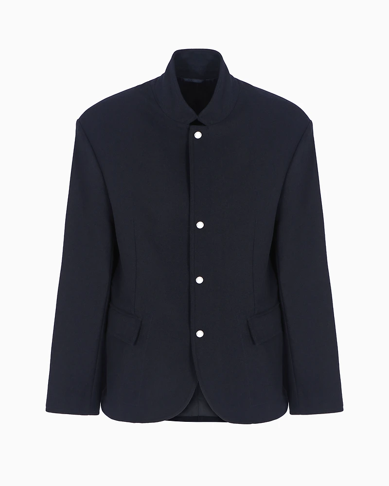 Single-breasted jacket with buttons and zip
