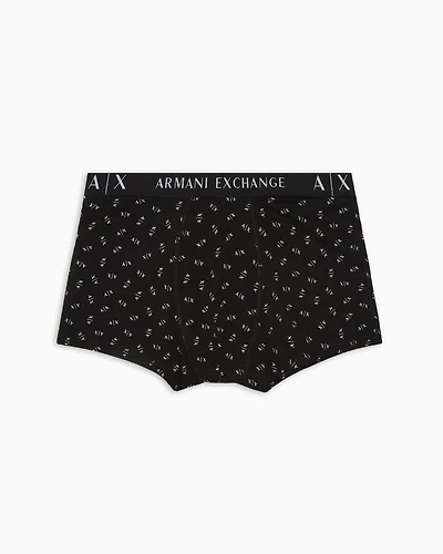 Stretch cotton boxer shorts with quilted logo