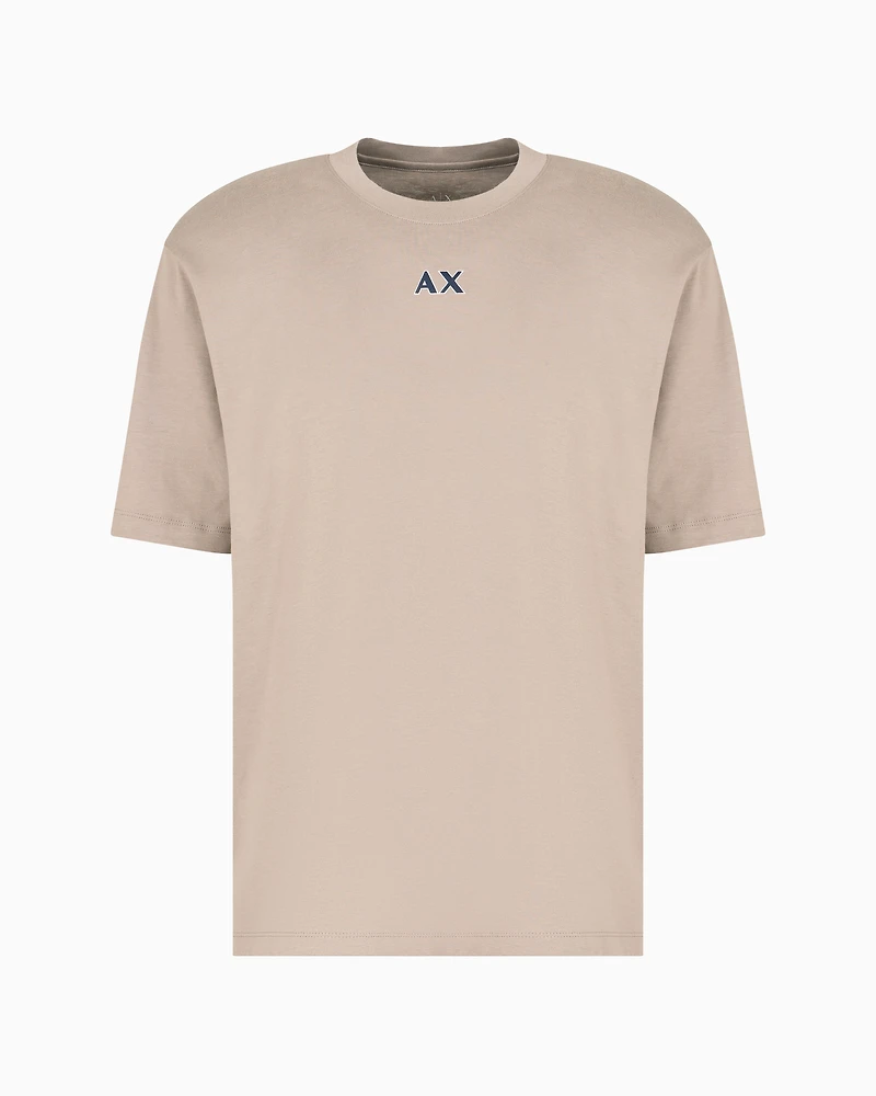 Regular fit heavy cotton T-shirt with stencil logo