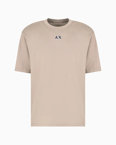 Regular fit heavy cotton T-shirt with stencil logo