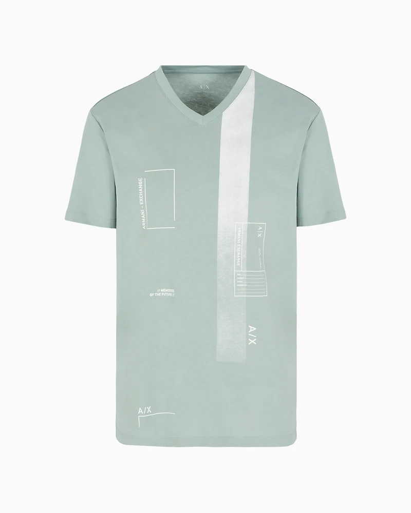 AX Logo V-Neck Short Sleeve T-Shirt
