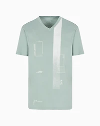 AX Logo V-Neck Short Sleeve T-Shirt