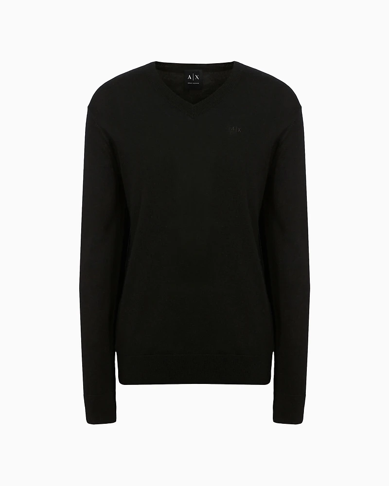 ASV Checked Jacquard V-neck Sweater