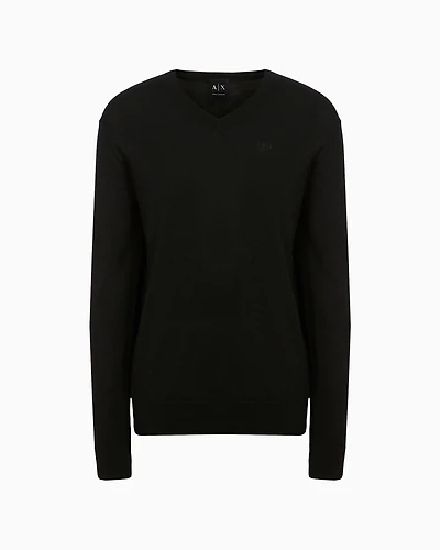 ASV Checked Jacquard V-neck Sweater