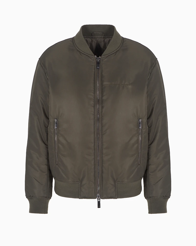 Padded bomber jacket with eagle print on the back