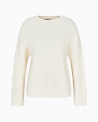 Ribbed sweater with perforated details