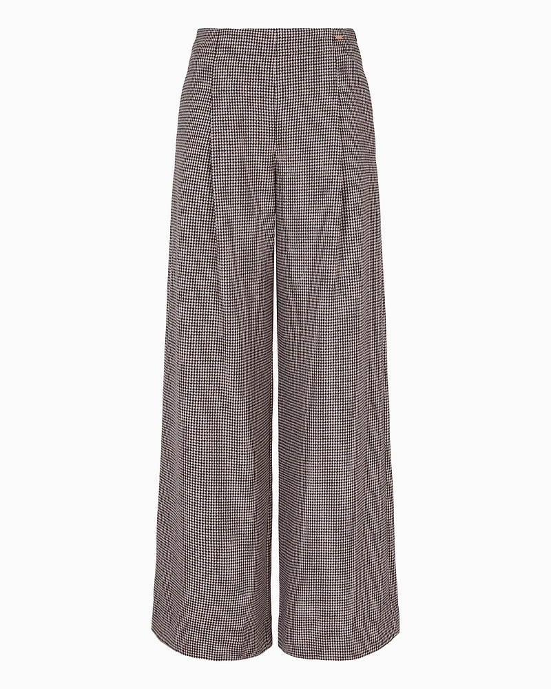 Palazzo trousers houndstooth fabric