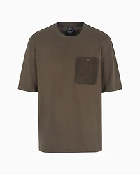 Armani Exchange - Relaxed fit T-shirt with contrast pocket ASV cotton, Man, Brown, Size:
