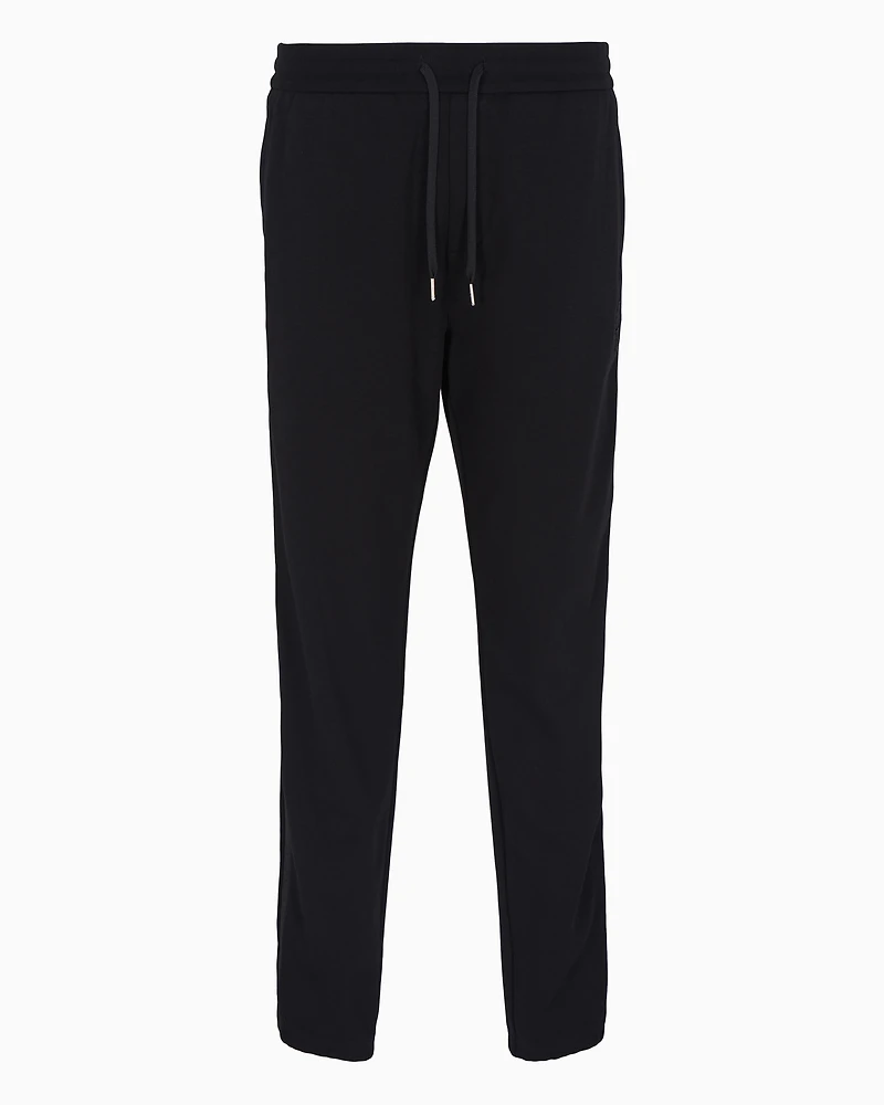 Cotton Interlock Jogger Pants with Logo Tape