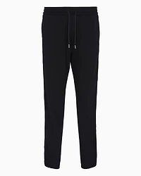 Cotton Interlock Jogger Pants with Logo Tape