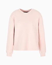 Crewneck sweatshirt with embossed lettering tone
